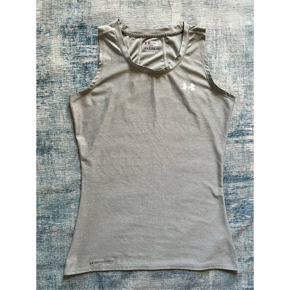 Under Armour Gray Heat Gear Fitted Athletic Tank Top Women's Medium
